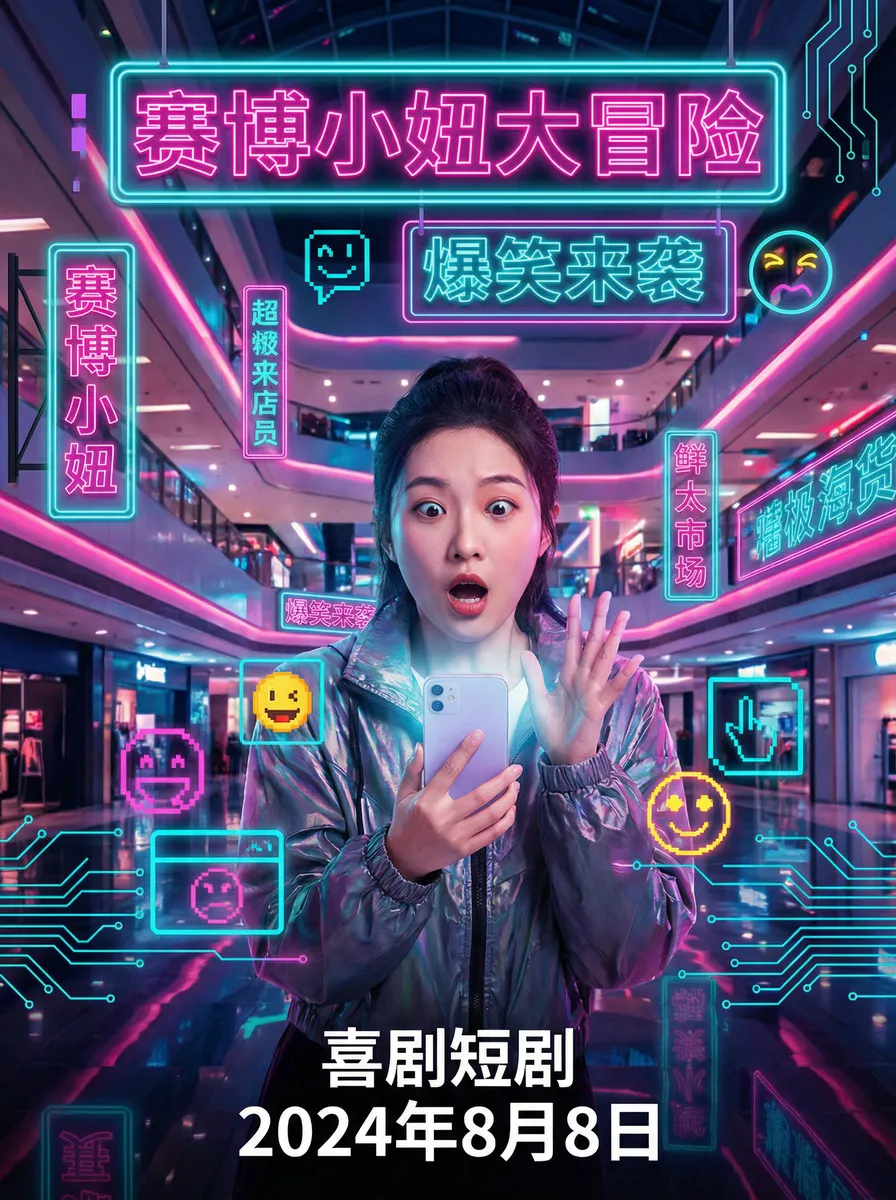 龙影侠 搞笑喜剧短剧 - 赛博小妞大冒险海报